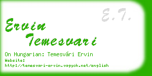 ervin temesvari business card